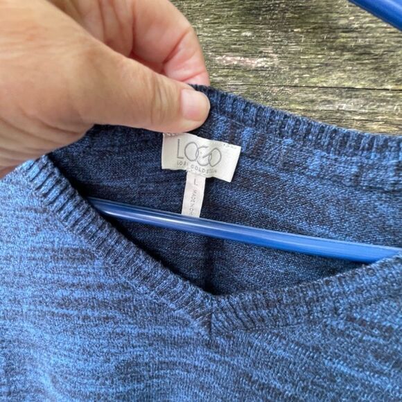 LOGO Lori Goldstein size large shark bite tunic . Cotton /cashmere - Picture 3 of 8